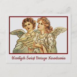 Prettig Kerst Retro kerstkaart Pools Briefkaart