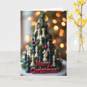 Prettig Kerst Schaken Kaart (Gele Bloem)