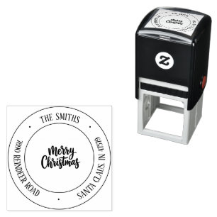 Prettig Kerst Script Retouradres Stempel