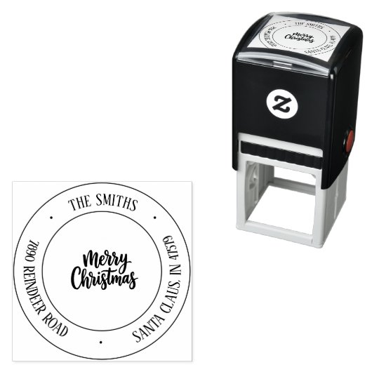 Prettig Kerst Script Retouradres Stempel (In situ)