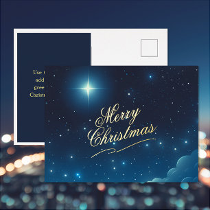 Prettig Kerst Ster Vakantie Folie Postkaart Feestdagen Briefkaart