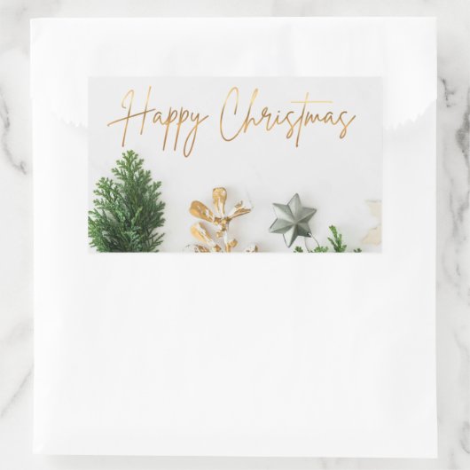 Prettig kerst sticker (Tas)