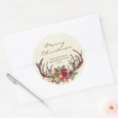 Prettig kerst sticker winter hulst gepersonaliseer (Envelop)