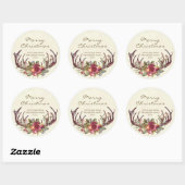 Prettig kerst sticker winter hulst gepersonaliseer (Vel)