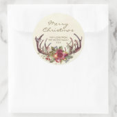Prettig kerst sticker winter hulst gepersonaliseer (Tas)