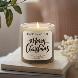 Prettig Kerst Tekst | Moderne Kaarslabels Vierkante Sticker
