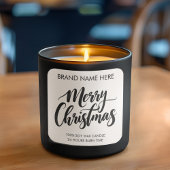 Prettig Kerst Tekst | Moderne Kaarslabels Vierkante Sticker