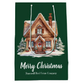 Prettig Kerst Vastgoedbedrijf Groen Aangepast Medium Cadeauzakje (Achterkant)