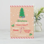 Prettig kerst verjaardagsfeest Kerstboom Snoep Kaart (Staand voorkant)