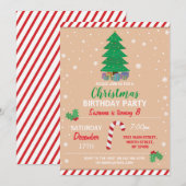 Prettig kerst verjaardagsfeest Kerstboom Snoep Kaart (Voorkant / Achterkant)