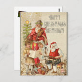 Prettig kerst verjaardagsfeest Kerstman | Briefkaart (Voorkant / Achterkant)