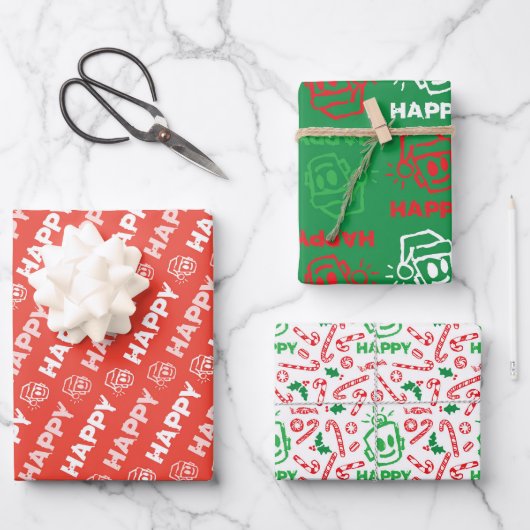 PRETTIG Kerst Verscheidenheid Inpakpapier Vel (Voorkant)
