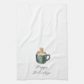 Prettig Kerst Vintage Heet Chocolade Theedoek (Verticaal)
