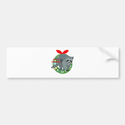 prettig kerst wasbeer bumpersticker (Voorkant)