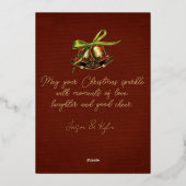 Prettig Kerst Wensen Retro Kerstkaart Goud Folie Feestdagenkaart (Achterkant)