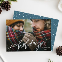 Prettig Kerst Zilver Folie Script Kerstkaart