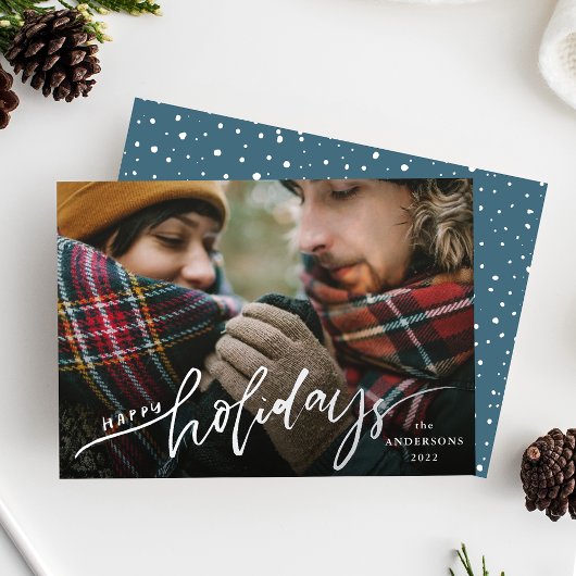 Prettig Kerst Zilver Folie Script Kerstkaart Uitnodiging