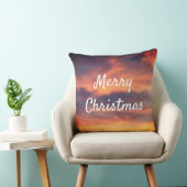 Prettig Kerst Zonsondergang Lucht Wolken Natuur Kl Kussen (Stoel)