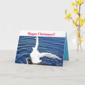 Prettig Kerst Zwaan Kaart (Gele Bloem)