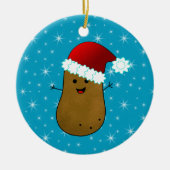 Prettig Kerstaardappel Keramisch Ornament (Voorkant)
