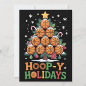 Prettig Kerstbal Basketbal Kerstvakantie Sport Feestdagenkaart (Voorkant)