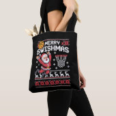 Prettig Kerstbal Basketbal Lelijk Kerstmis Kerstmi Tote Bag (Dichtbij)