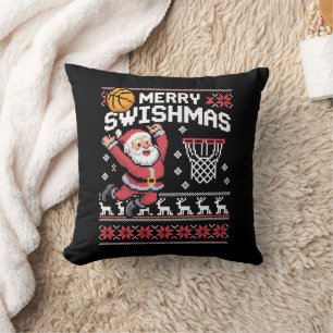 Prettig Kerstbal Basketbal Verschrikkelijke Kerstm Kussen