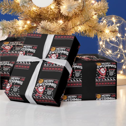 Prettig Kerstbal Basketball Horrige Kerstmis Kerst Cadeaupapier (Feestdagen)