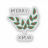 Prettig Kerstblaadje Sticker (Voorkant)