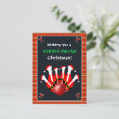 Prettig kerstbowlen briefkaart (Staand voorkant)