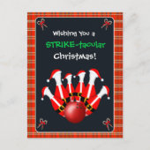Prettig kerstbowlen briefkaart (Voorkant)