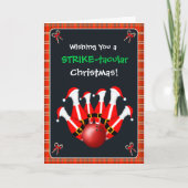 Prettig kerstbowlen kaart (Voorkant)