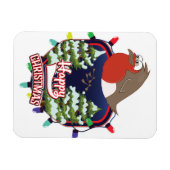 Prettig kerstcartoon Robin-logo Magneet (Horizontaal)