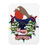 Prettig kerstcartoon Robin-logo Magneet (Verticaal)