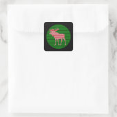 PRETTIG KERSTFEEËST RENDIER ELAND VIERKANTE STICKER (Tas)