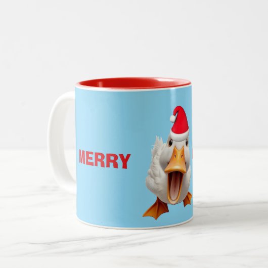 PRETTIG KERSTFEES EEND TWEEKLEURIGE KOFFIEMOK (Voorkant links)