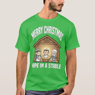 PRETTIG KERSTFEES HOOP IN EEN STAL Ba jongen T-shirt