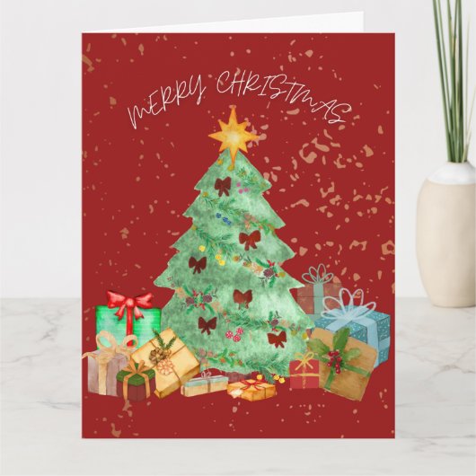 PRETTIG KERSTFEES(ROOD) KAARTJE KAART (Voorkant)