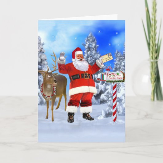 PRETTIG KERSTFEES VAN DE KERSTMAN KAART (Voorkant)