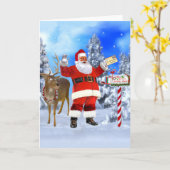 PRETTIG KERSTFEES VAN DE KERSTMAN KAART (Gele Bloem)