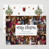Prettig kerstfeest 10 Multi Foto - Wit (Voorkant / Achterkant)