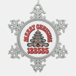 Prettig kerstfeest 122525 tin sneeuwvlok ornament