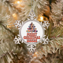 Prettig kerstfeest 122525 tin sneeuwvlok ornament