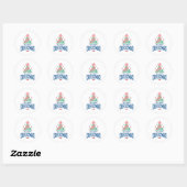 Prettig kerstfeest 1 ronde sticker (Vel)