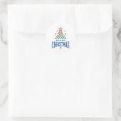 Prettig kerstfeest 1 ronde sticker (Tas)