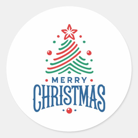 Prettig kerstfeest 1 ronde sticker (Voorkant)