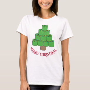 Prettig kerstfeest 2020 toiletpapier boom grappig t-shirt