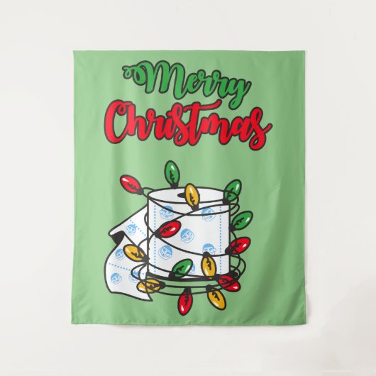 Prettig kerstfeest 2020 - Toiletpapier Editie Wandkleed (Voorkant)