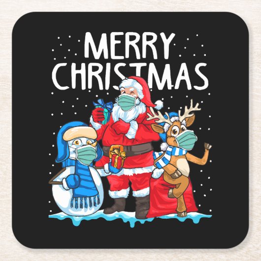 Prettig kerstfeest 2023 kartonnen onderzetters (Voorkant)