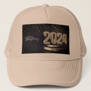 Prettig Kerstfeest 2024 Gedrukte Festive Stemming Trucker Pet